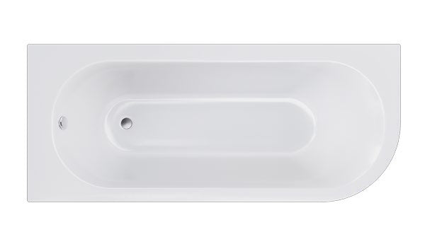 J-Shape Bath with Panel; 1700 x 750 mm, Right; supplier brochure photograph