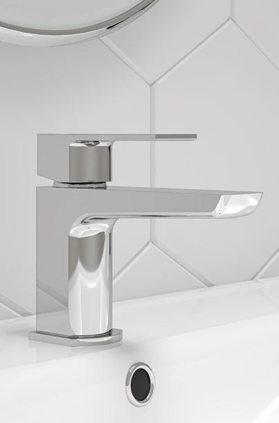 Olsen Mono Basin Mixer with Click Waste; Chrome; supplier brochure photograph