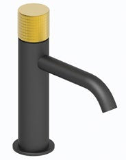 Paini Grip Basin Mixer with Click Waste; Black; supplier brochure photograph