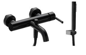 Trenta Bath Shower Mixer; Black; supplier brochure photograph