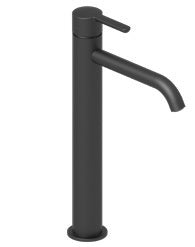 Trenta Tall Basin Mixer with Click Waste; Black; supplier brochure photograph