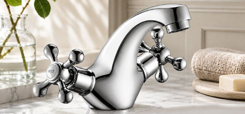 Victoria Mono Basin Mixer with Click Waste; Default Title; supplier brochure photograph