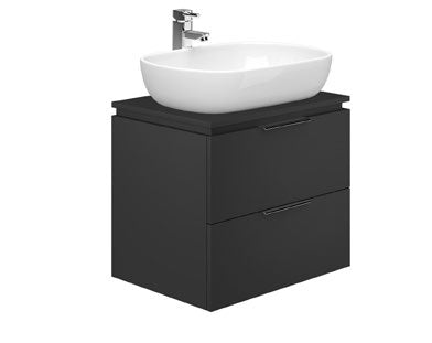 Onyx Wall Hung 2 Drawer Unit with Standard Countertop — ON06BL