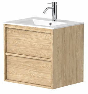 Row Light Oak Wall Hung 2 Drawer Unit and Basin — RW01LO