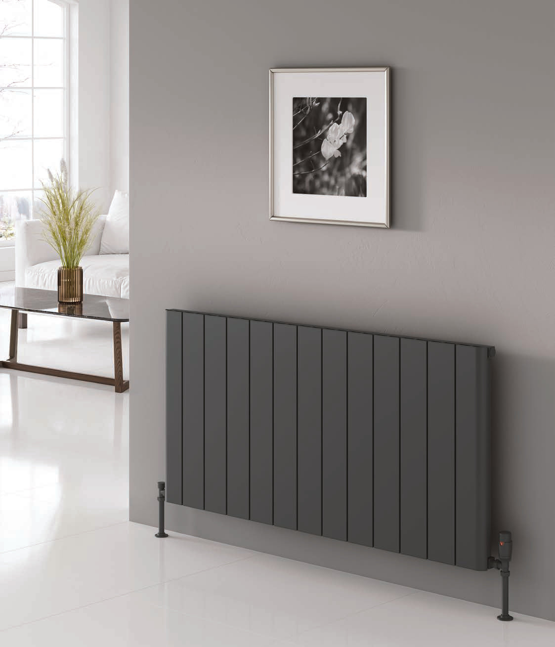 Reina Resia Horizontal — Reina brochure page 113; Anthracite; pictured size 600 x 1230 mm