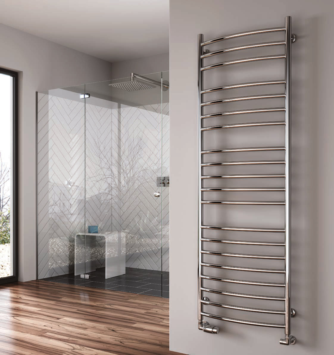 Reina EOS — Reina brochure page 122; Polished Stainless Steel; pictured size 1500 x 500 mm