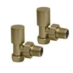 Reina Portland Angled Valves — Reina brochure page 174; Brushed Brass