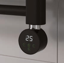 Reina Mini Round Thermostatic Control Unit — Reina brochure page 180; Black
