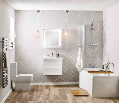 Shower Bath suite with Wall hung and P shape Bath