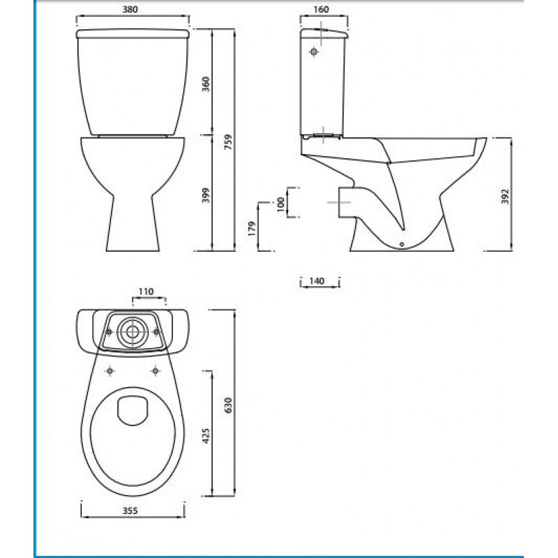 Bathroom Suite Single Ended 1700/1600/1500/1200 Bath Toilet Sink and Taps
