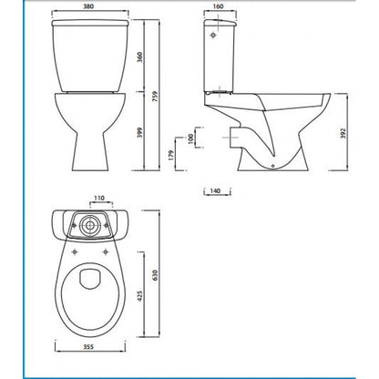 Bathroom Suite Single Ended 1700/1600/1500/1200 Bath Toilet Sink and Taps