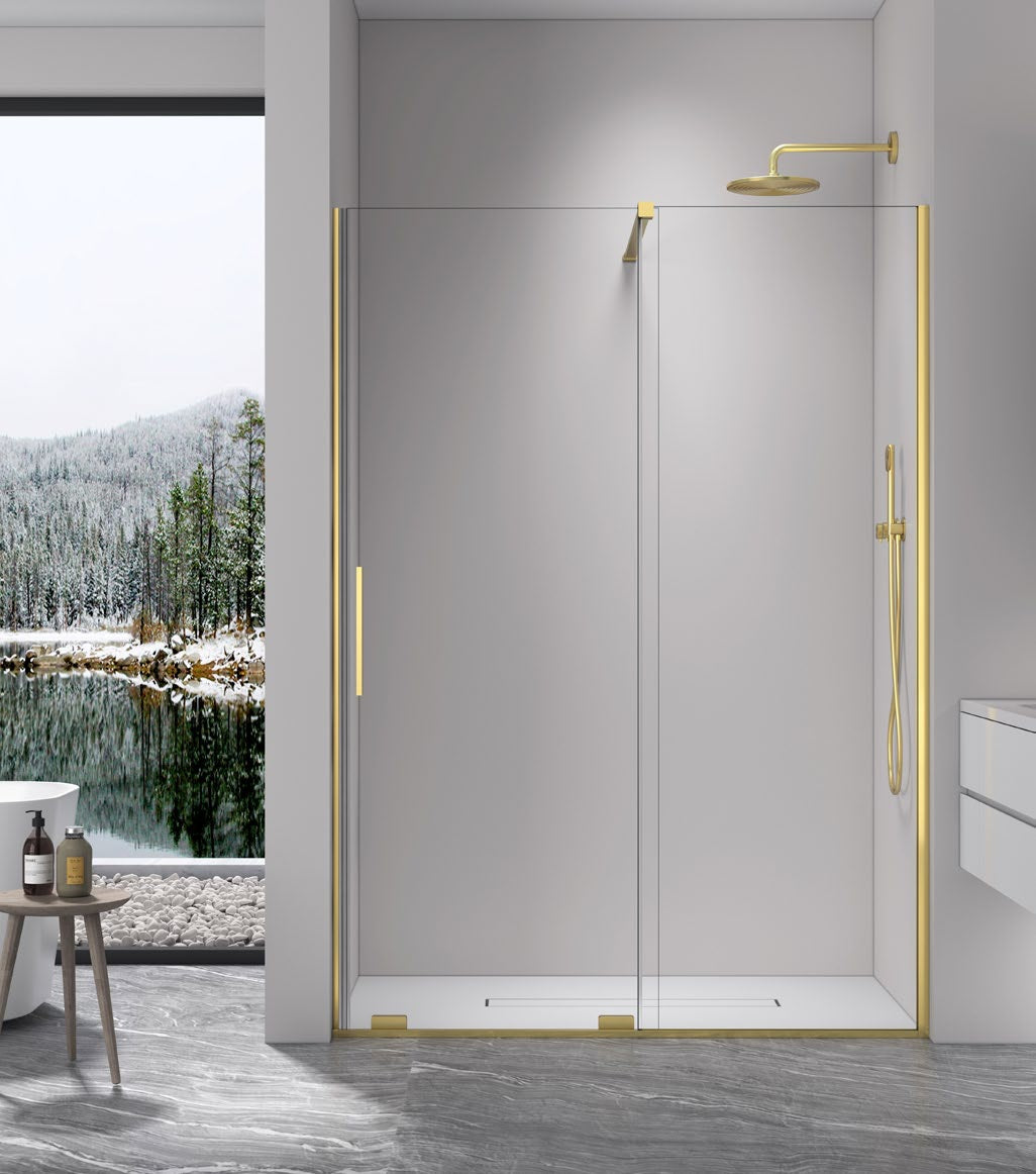 8+ Serene Shower Side Panel Brushed Brass installation; other components sold separately