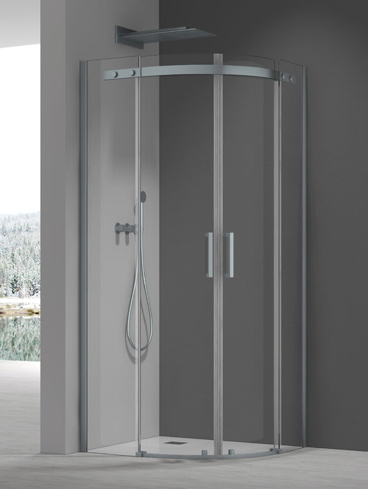 8+ Elite Two Door Quadrant Enclosure Gunmetal installation; other components sold separately