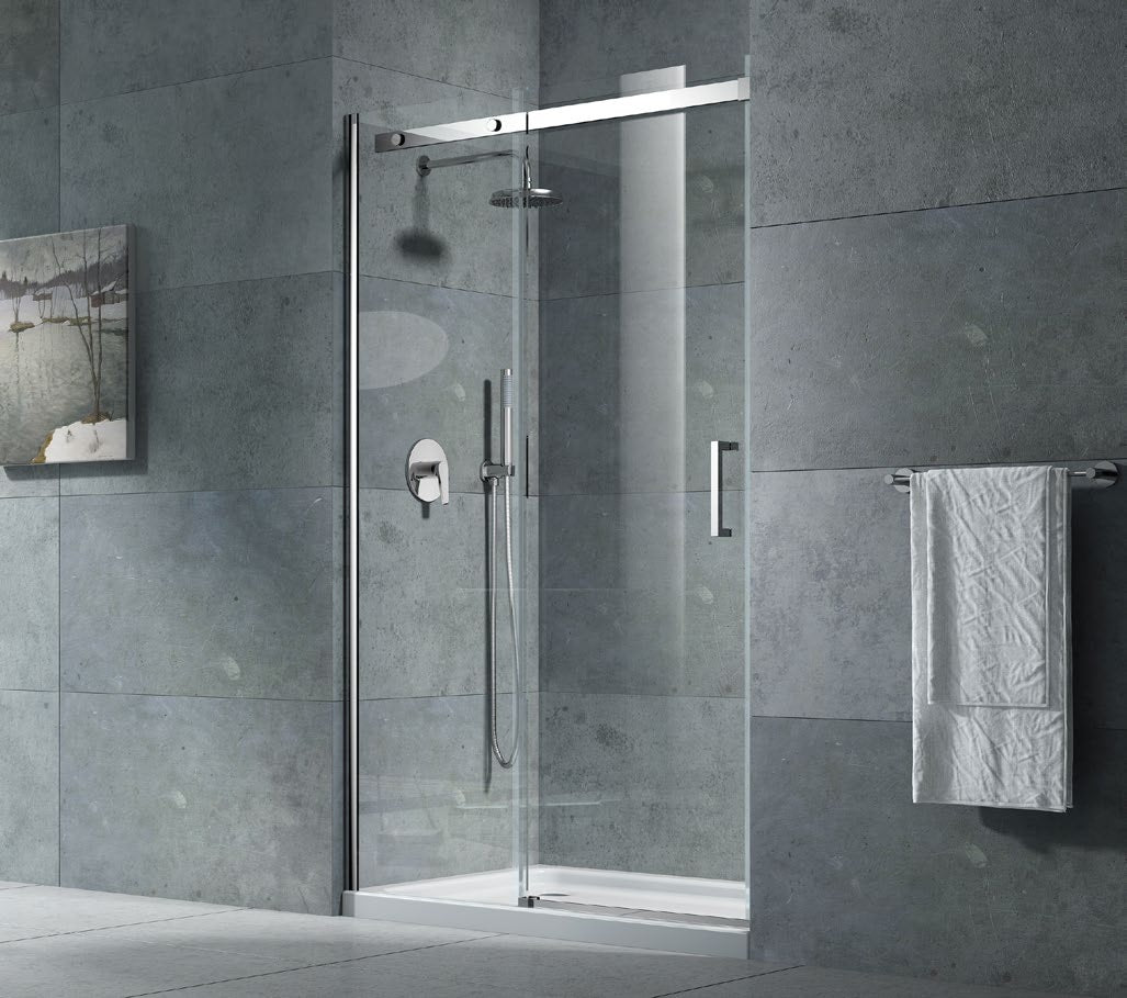 8+ Elite Shower Side Panel Chrome installation; other components sold separately