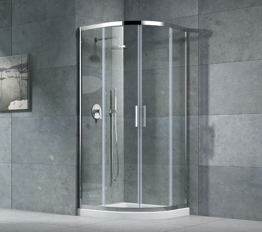 8+ Chrome Two Door Offset Quadrant Enclosure; brochure range photograph