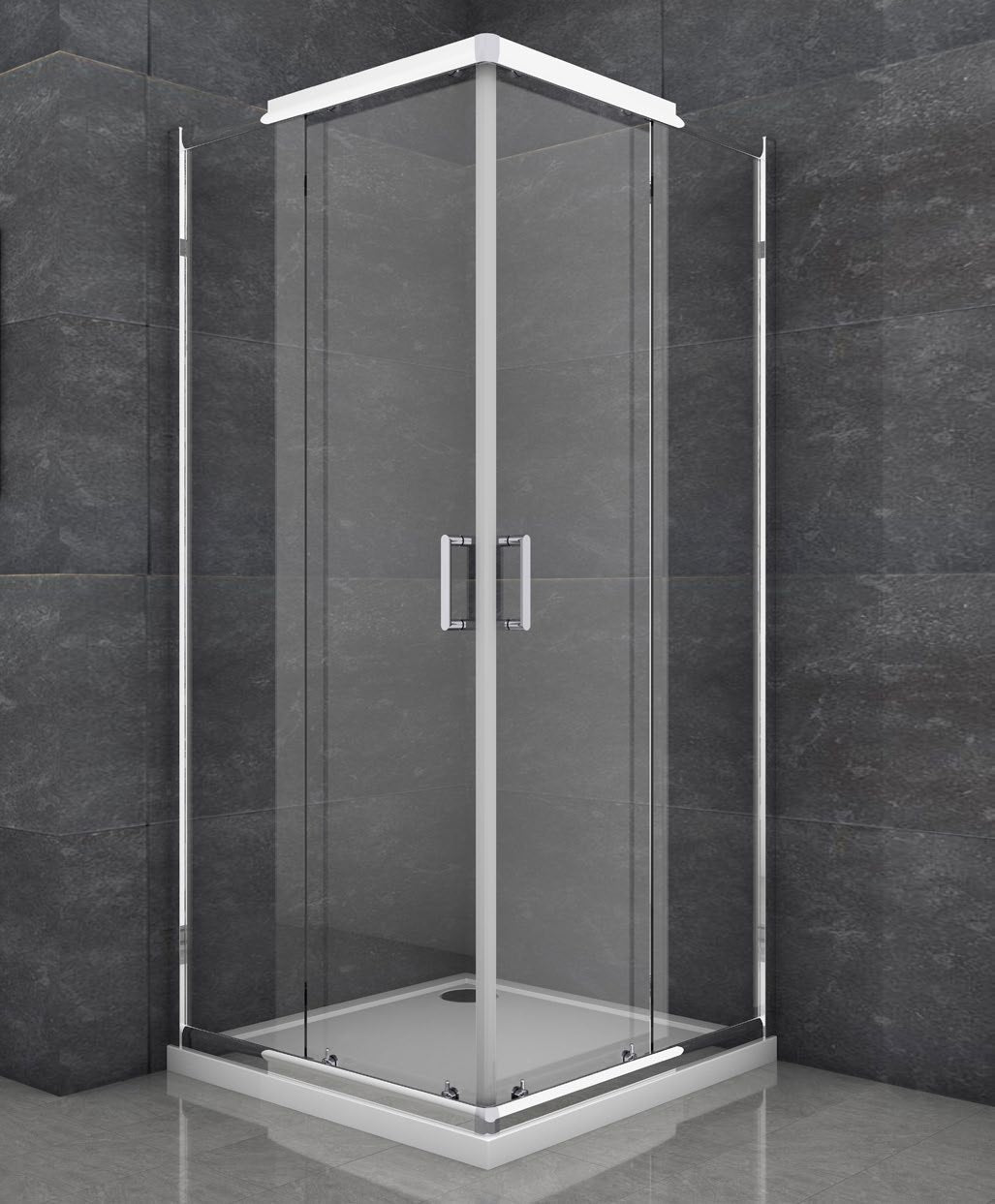 6+ Chrome Corner Entry Enclosure; brochure range photograph
