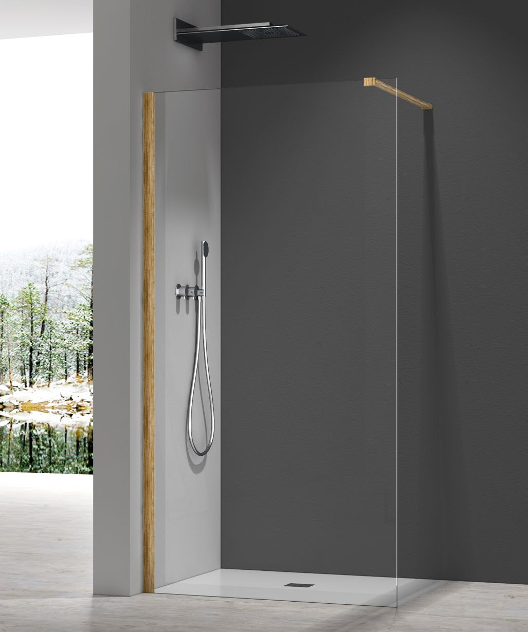 8+ Wood Effect Profile Walk-In Shower Panel; brochure range photograph