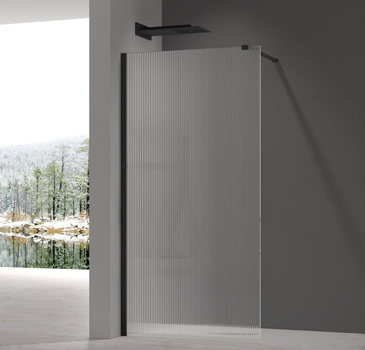 8+ Fluted Glass Walk-In Shower Panel; brochure range photograph
