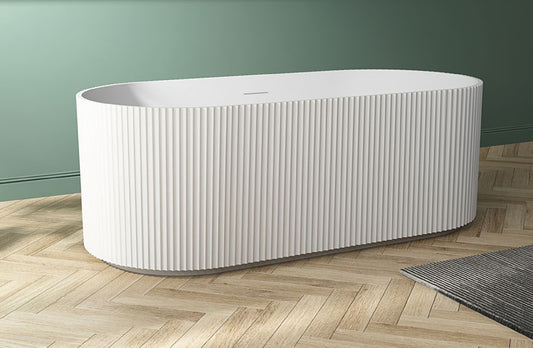 Fluted Freestanding Bath; 1700 x 800 mm; supplier brochure photograph