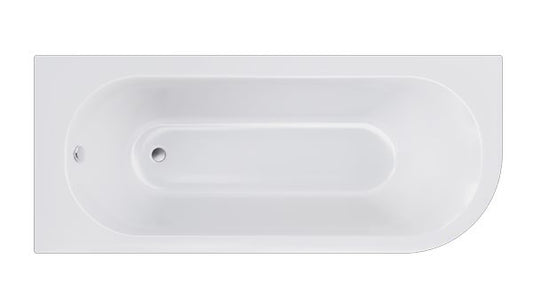 J-Shape Bath with Panel; 1700 x 750 mm, Right; supplier brochure photograph