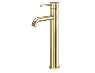 Oria Tall Mono Basin Mixer; Brushed Bronze; supplier brochure photograph