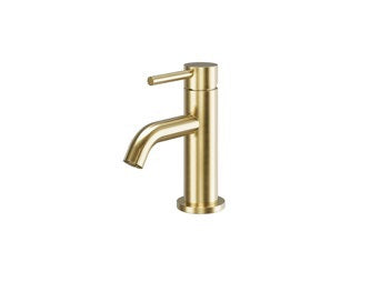 Oria Mini Mono Basin Mixer with Click Waste; Brushed Bronze; supplier brochure photograph