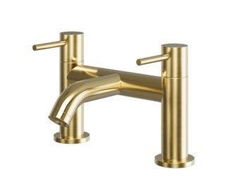 Oria Bath Filler; Brushed Bronze; supplier brochure photograph