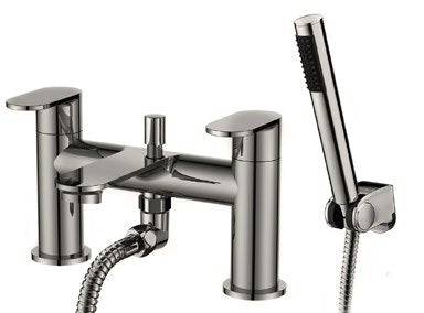Orb Bath Shower Mixer; Brushed Nickel; supplier brochure photograph
