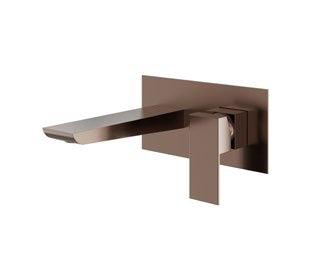 Olsen Wall Mounted Basin Mixer; Brushed Bronze; supplier brochure photograph