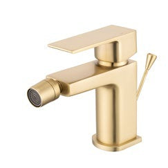Olsen Mono Bidet Mixer with Pop-Up Waste; Brushed Brass; supplier brochure photograph
