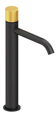 Paini Grip Tall Basin Mixer with Click Waste; Black; supplier brochure photograph