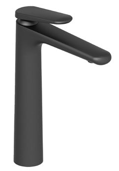 Paini Stone Tall Basin Mixer with Click Waste; Black; supplier brochure photograph