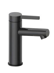 S304 Basin Mixer with Click Waste; Black; supplier brochure photograph