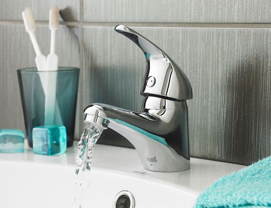 Krystal Mono Basin Mixer with Click Waste; Default Title; supplier brochure photograph