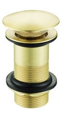 Brushed Brass Clicker Basin Waste; Unslotted; supplier brochure photograph