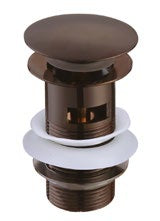 Brushed Bronze Clicker Basin Waste; Slotted; supplier brochure photograph