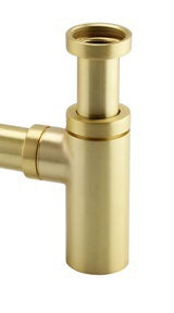Round Bottle Trap WAS700 Series; Brushed Brass; supplier brochure photograph