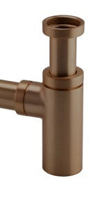 Round Bottle Trap WAS700 Series; Brushed Bronze; supplier brochure photograph