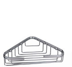 Corner Shower Basket — BAS010; 210 x 210 x 60 mm, Chrome; supplier brochure photograph
