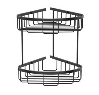 Twin Corner Shower Basket 280 mm; 205 x 205 x 280 mm, Black; supplier brochure photograph