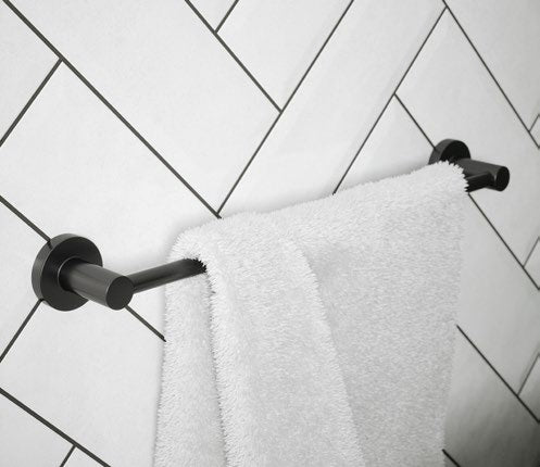Argo Towel Rail; Matt Black; supplier brochure photograph