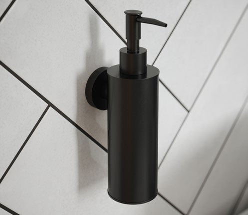 Argo Soap Dispenser; Matt Black; supplier brochure photograph