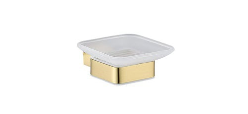 Aula Soap Dish; Brushed Brass; supplier brochure photograph