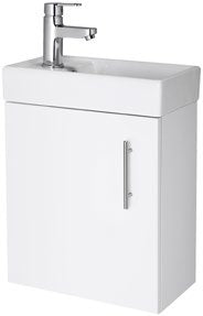 Cube White Wall Hung Cloakroom Unit & Basin — NWF030