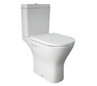 Haven Rimless Close Coupled Toilet with Soft Close Seat; {'Configuration': 'Comfort Height'}; supplier brochure photograph