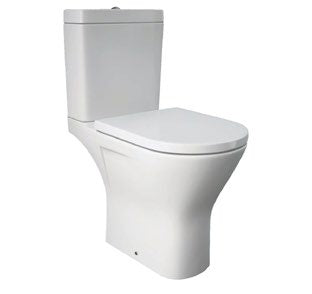 Haven Rimless Close Coupled Toilet with Soft Close Seat; {'Configuration': 'Standard'}; supplier brochure photograph