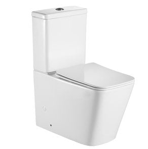 Alba Rimless Back to Wall Close Coupled Toilet; {'Finish': 'Gloss White'}; supplier brochure photograph