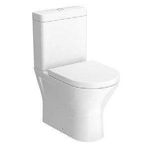 Haven Rimless Close Coupled Toilet with Soft Close Seat; {'Configuration': 'Close to Wall'}; supplier brochure photograph