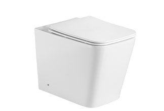 Alba Rimless Back to Wall Pan & Seat; {'Finish': 'Gloss White'}; supplier brochure photograph