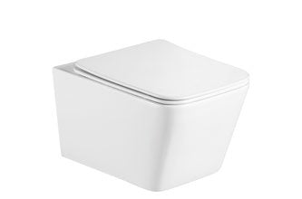 Alba Rimless Wall Hung Pan & Seat; {'Finish': 'Gloss White'}; supplier brochure photograph